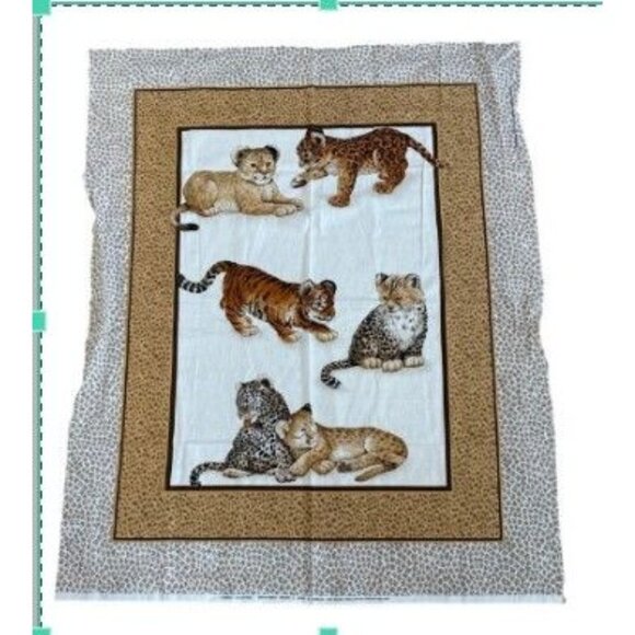 Rose & Hubble London Collection Endangered Species Fabric Panel Lions Tigers etc - Picture 1 of 11